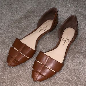 Brown studded flats